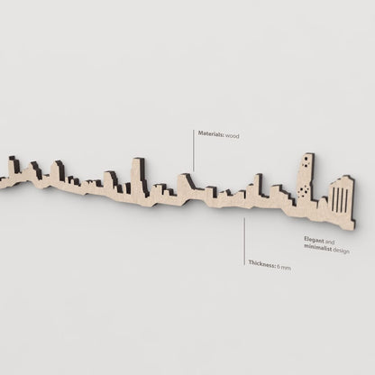 Vetado de la madera natural en el skyline Bangkok.