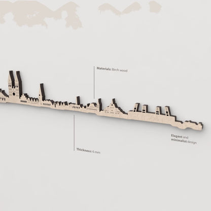 Textura y veta de la madera de abedul natural del skyline Bremen.