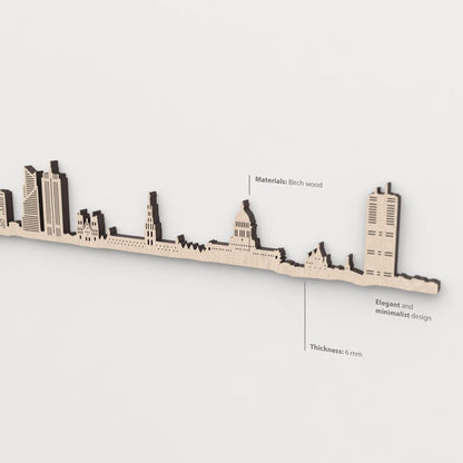 Textura y veta de la madera de abedul natural del skyline Bruxelles.