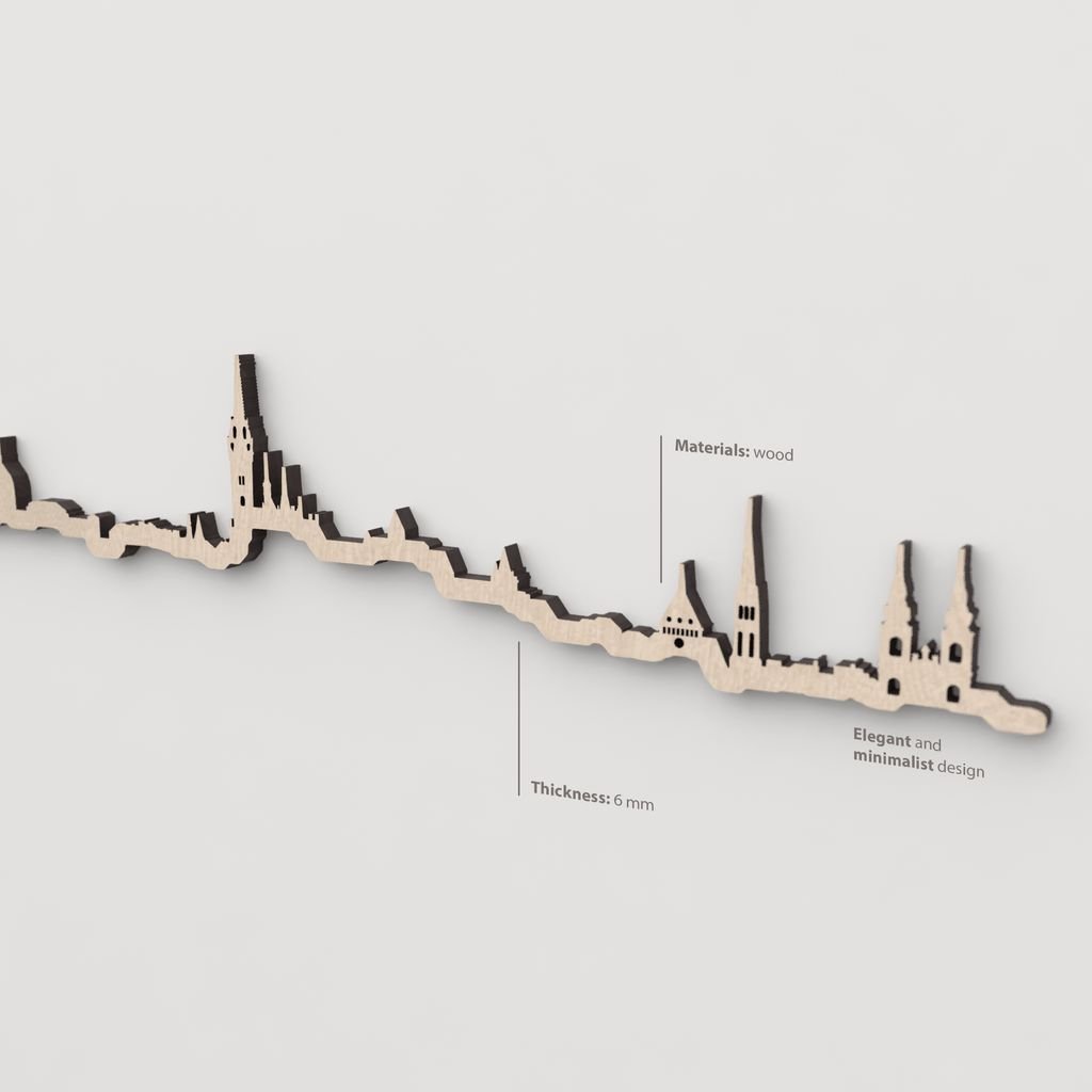 Vetado de la madera natural en el skyline Budapest.