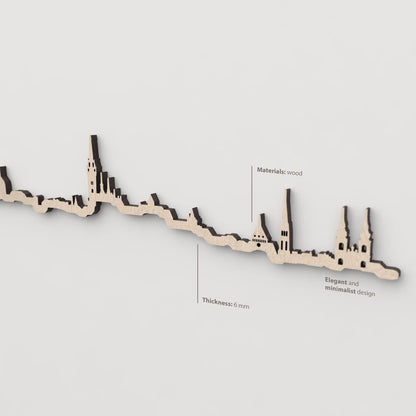 Vetado de la madera natural en el skyline Budapest.