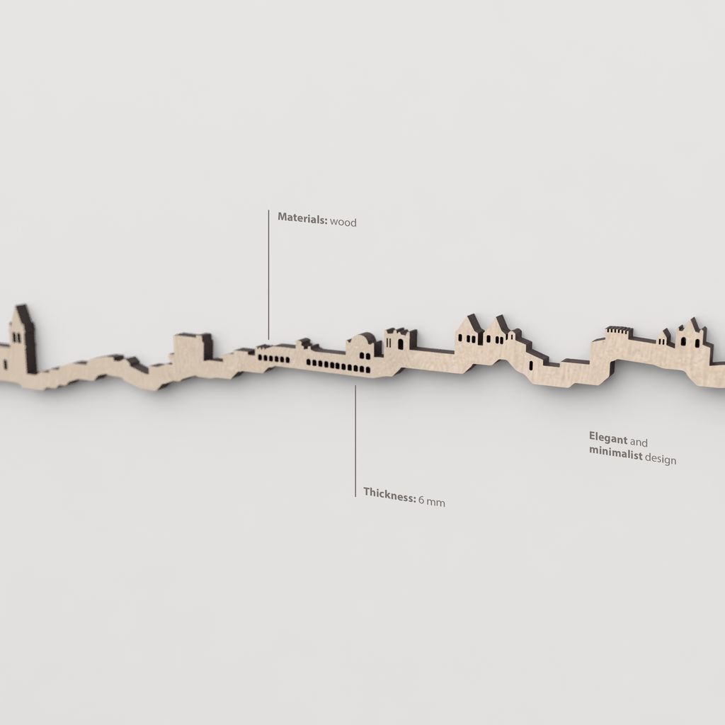 Textura y veta de la madera natural del skyline Cáceres.