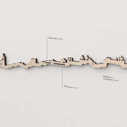 Textura y veta de la madera natural del skyline Cáceres.