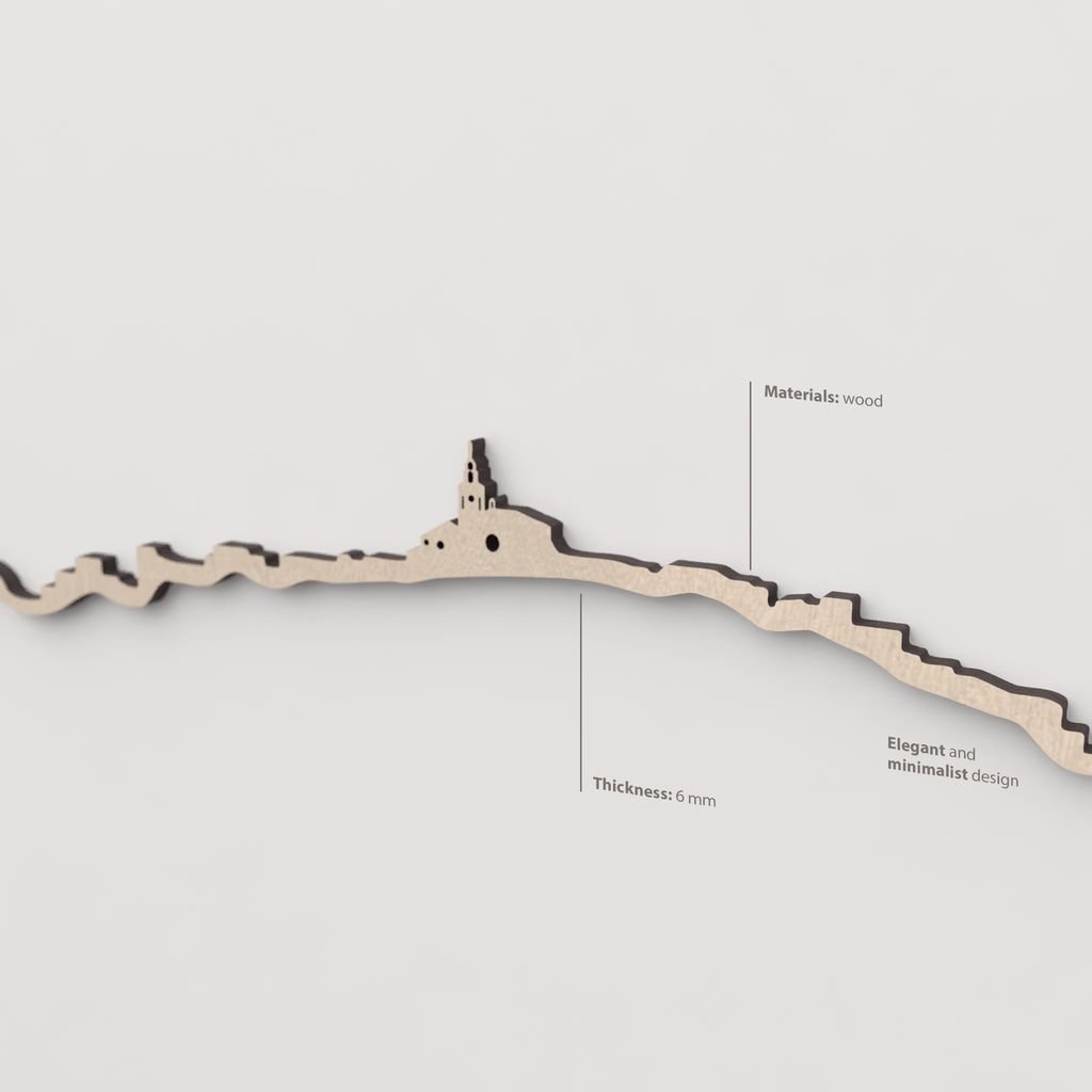 Textura y veta de la madera natural del skyline Cadaqués.