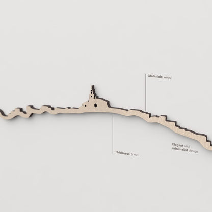 Textura y veta de la madera natural del skyline Cadaqués.