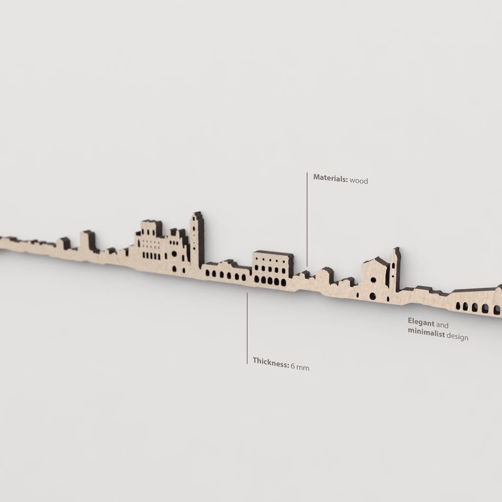 Textura y veta de la madera natural del skyline Castelló.