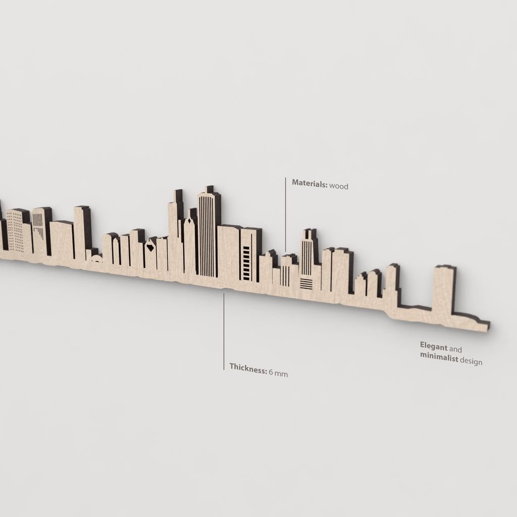 Textura y veta de la madera natural del skyline Chicago.