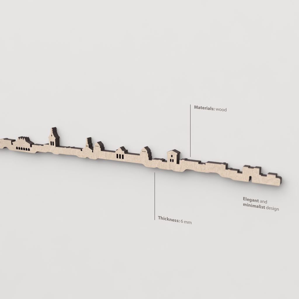 Textura y veta de la madera natural del skyline Ciudad Real.