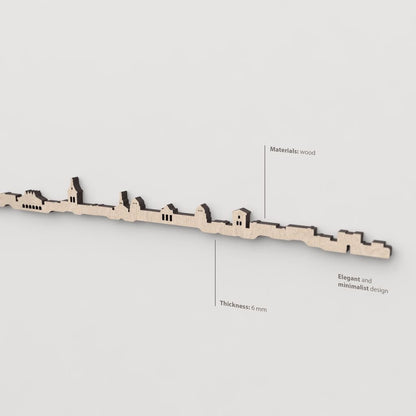 Textura y veta de la madera natural del skyline Ciudad Real.