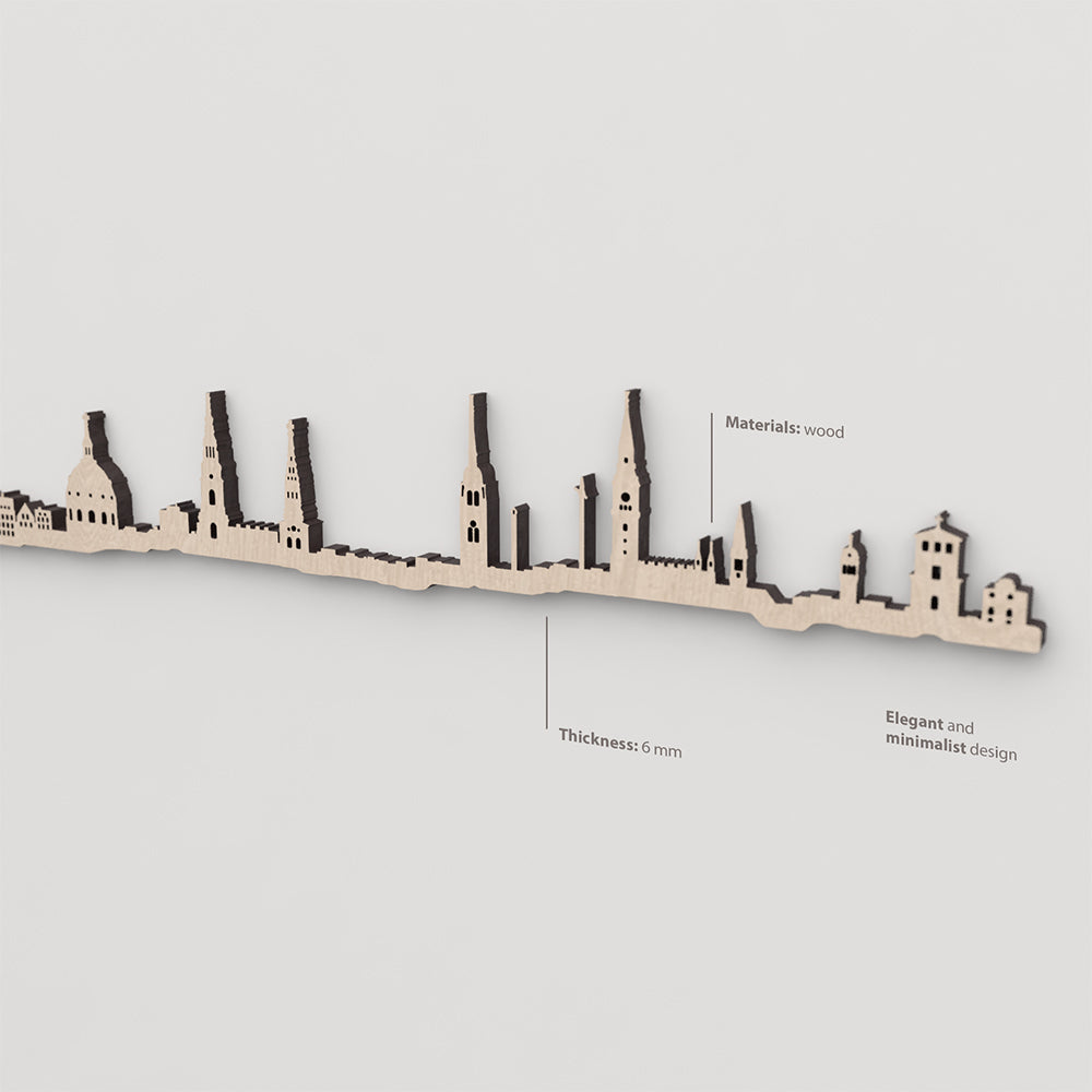 Vetado de la madera natural en el skyline Copenhague.