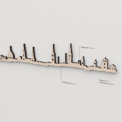 Vetado de la madera natural en el skyline Copenhague.