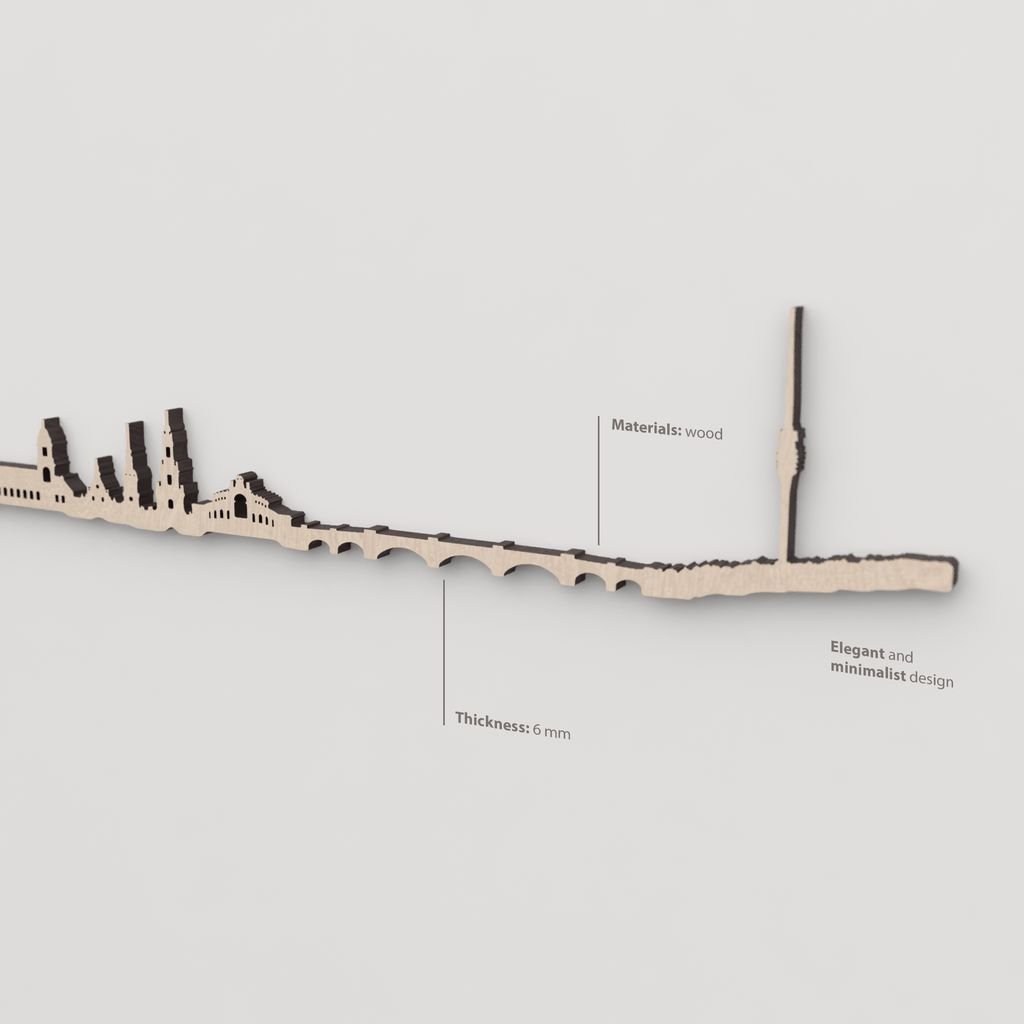 Vetado de la madera natural en el skyline Dresden.