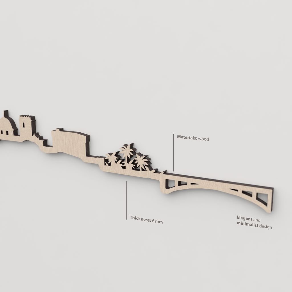 Vetado de la madera natural en el skyline Elche.