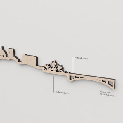 Vetado de la madera natural en el skyline Elche.