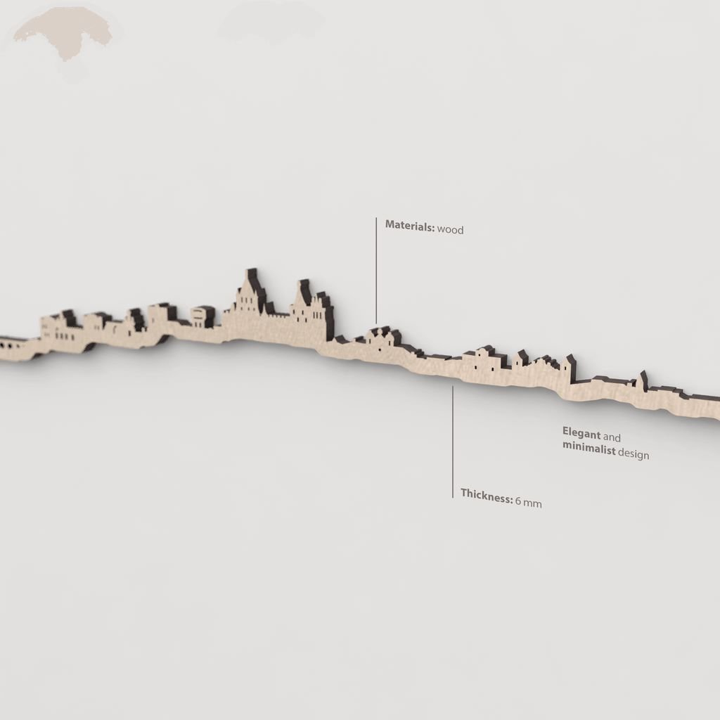 Vetado de la madera natural en el skyline Évora.