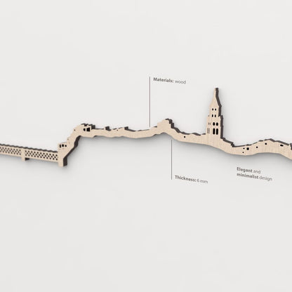 Vetado de la madera natural en el skyline Fraga.