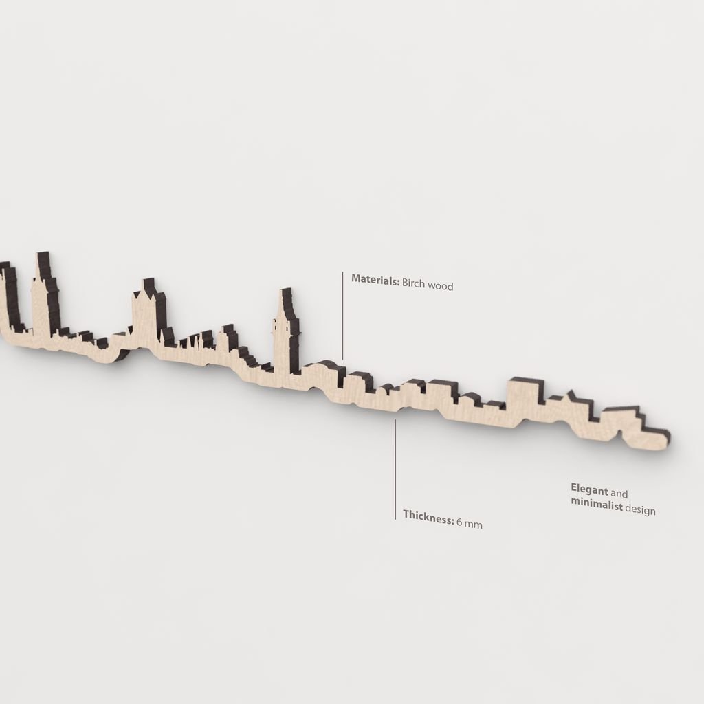 Vetado de la madera natural en el skyline Gante.