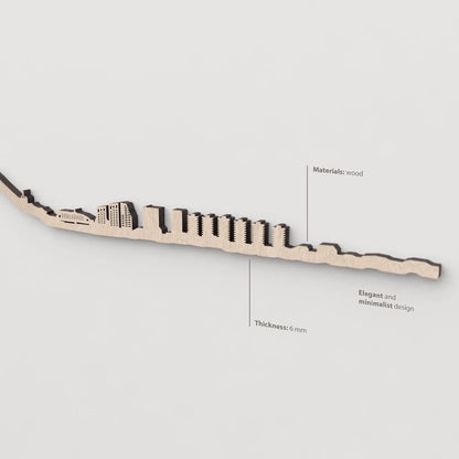 Textura y veta de la madera natural del skyline de Gibraltar.