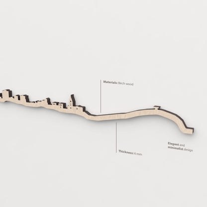 Vetado de la madera natural en el skyline Gijón-Xixón.