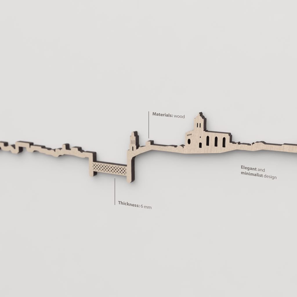 Vetado de la madera natural en el skyline Girona.