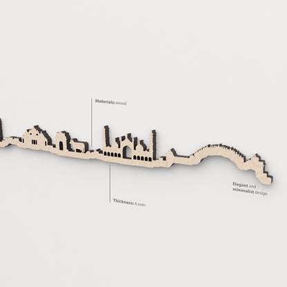 Vetado de la madera natural en el skyline India.