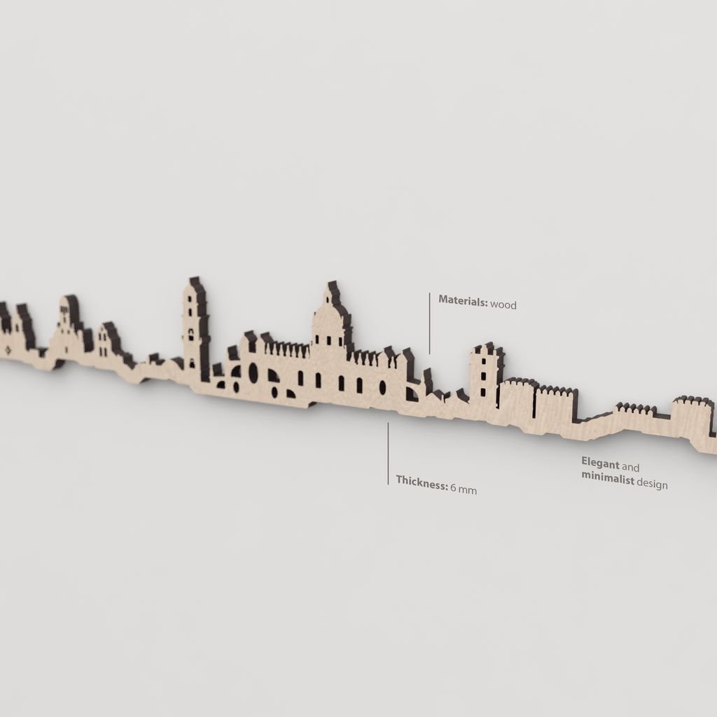 Vetado de la madera natural en el skyline Jerez de la Frontera.