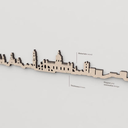 Vetado de la madera natural en el skyline Jerez de la Frontera.