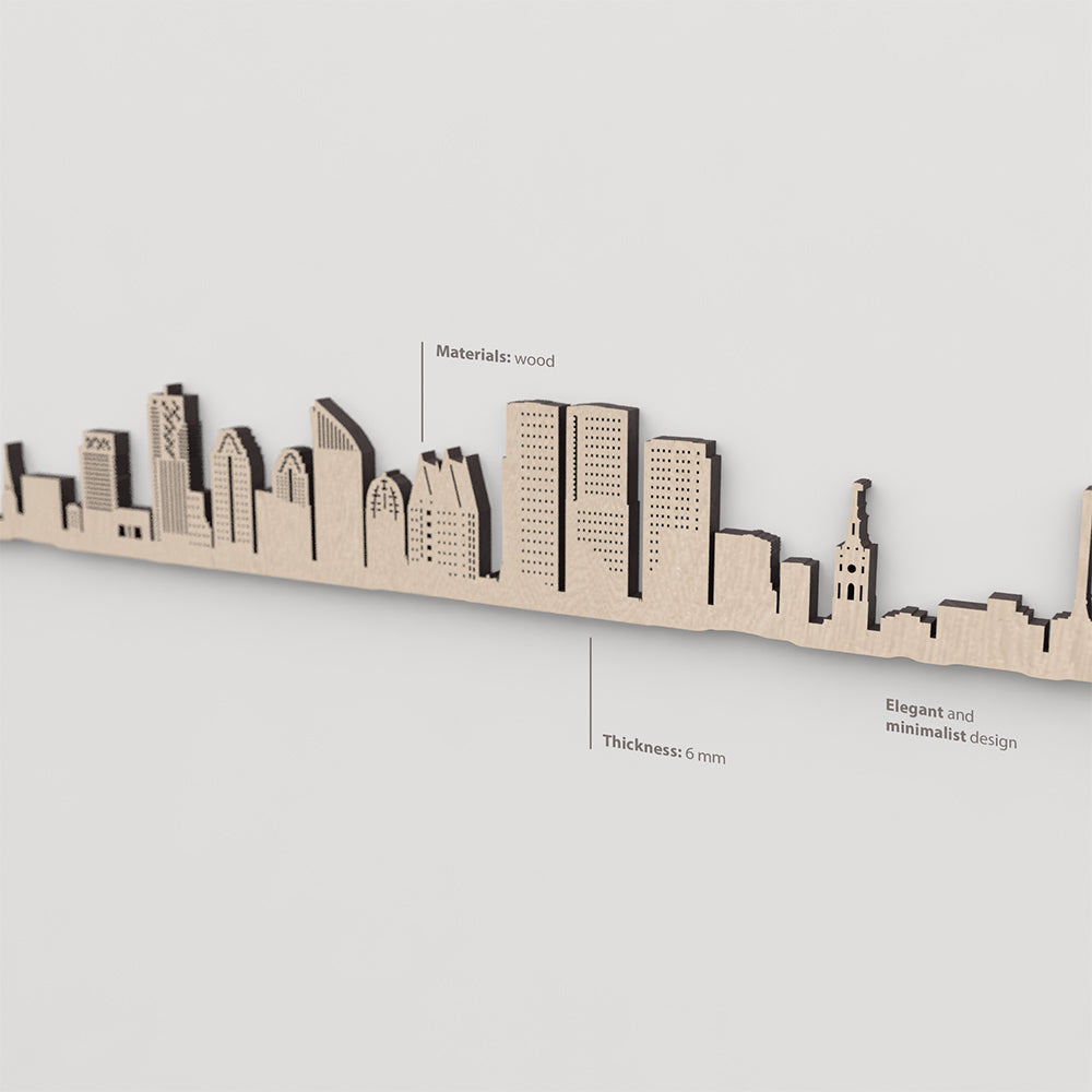 Vetado de la madera natural en el skyline La Haya.