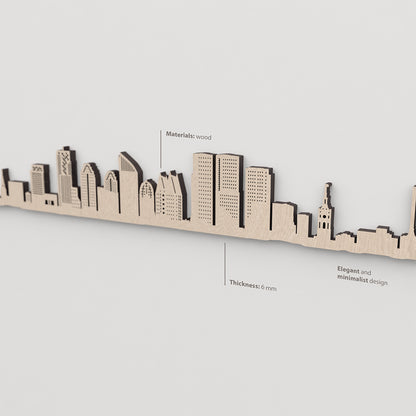 Vetado de la madera natural en el skyline La Haya.