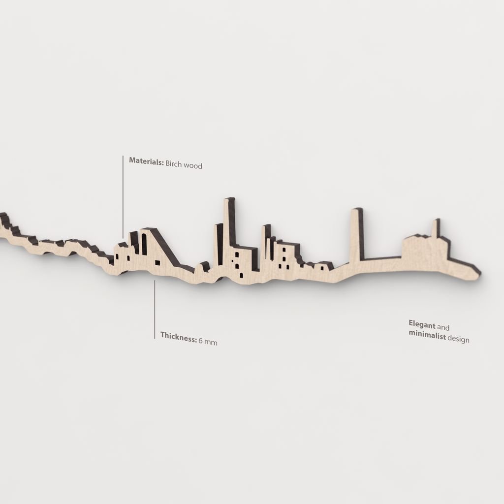 Vetado de la madera natural en el skyline Linares.