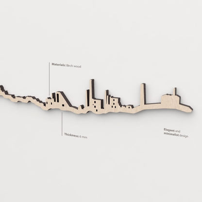 Vetado de la madera natural en el skyline Linares.