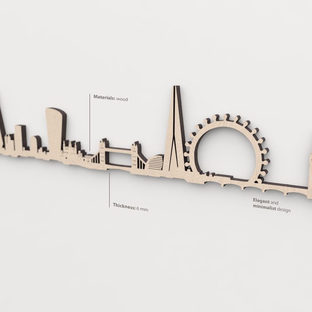Textura y veta de la madera natural del skyline de Londres.