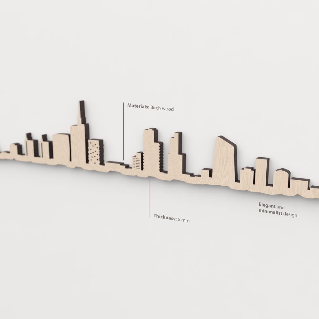 Vetado de la madera natural en el skyline Milán.