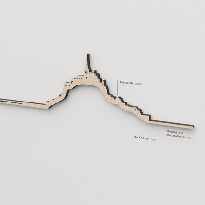 Vetado de la madera natural en el skyline Mont Saint-Michel.