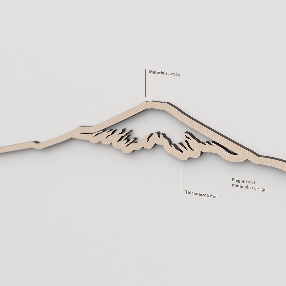 Vetado de la madera natural en el skyline Monte Fuji.