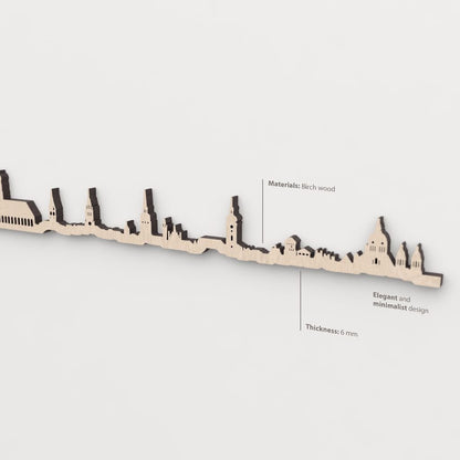 Textura y veta de la madera de abedul natural del skyline München.