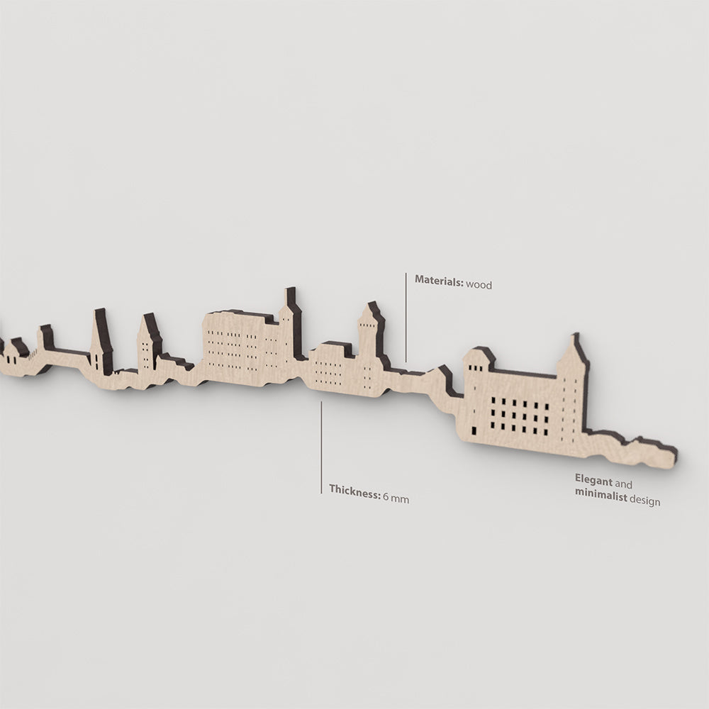 Vetado de la madera natural en el skyline Nuremberg.