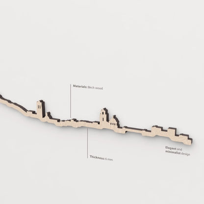 Vetado de la madera natural en el skyline Orihuela.