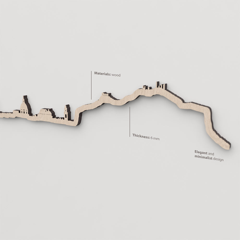 Vetado de la madera natural en el skyline Palermo.