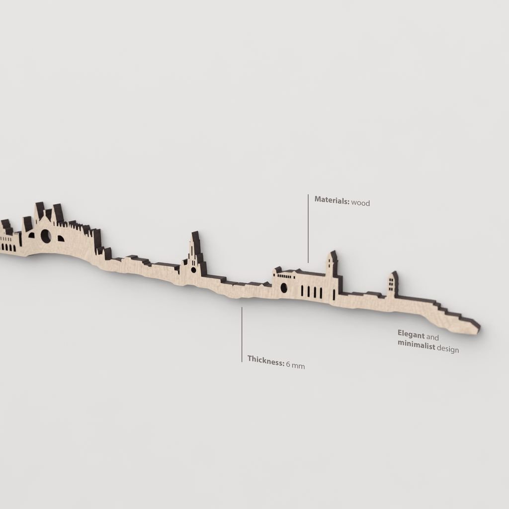 Vetado de la madera natural en el skyline Palma.