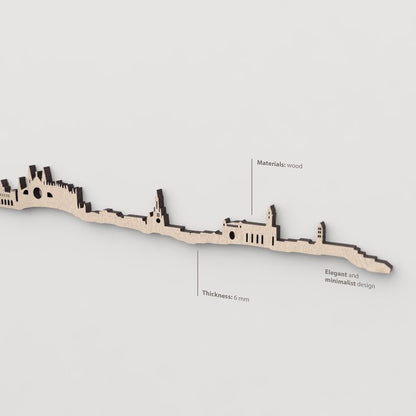 Vetado de la madera natural en el skyline Palma.