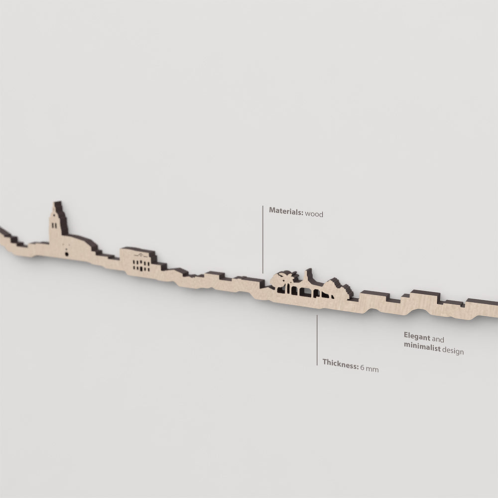 Vetado de la madera natural en el skyline Puertollano.