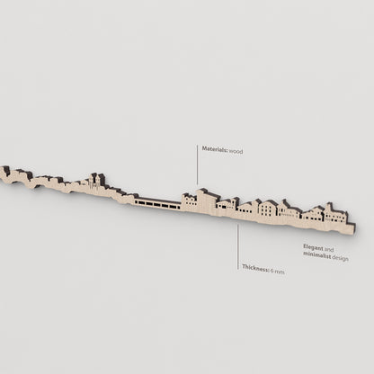 Vetado de la madera natural en el skyline Ribadesella.