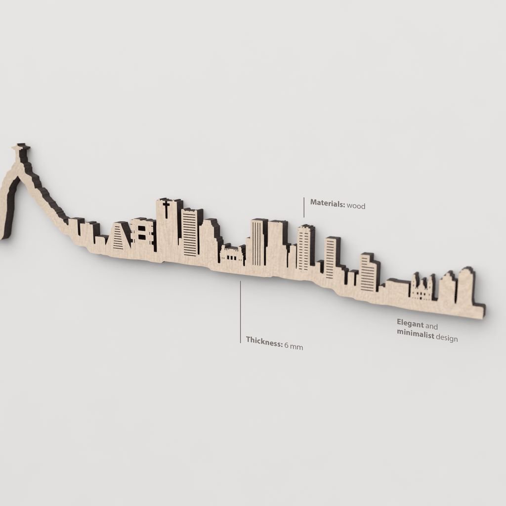 Vetado de la madera natural en el skyline Río de Janeiro.
