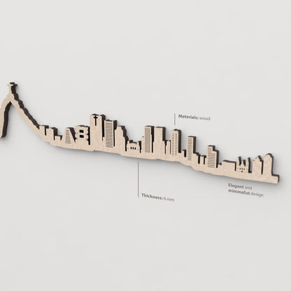 Vetado de la madera natural en el skyline Río de Janeiro.