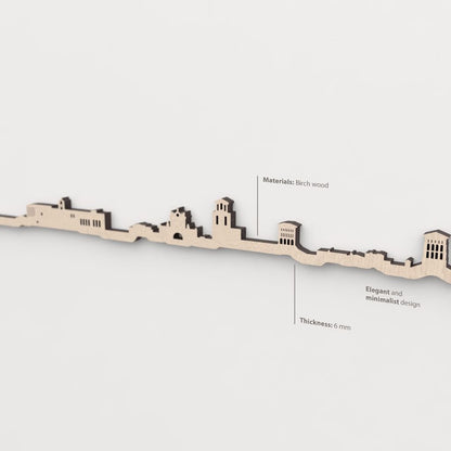 Vetado de la madera natural en el skyline Sahagún.