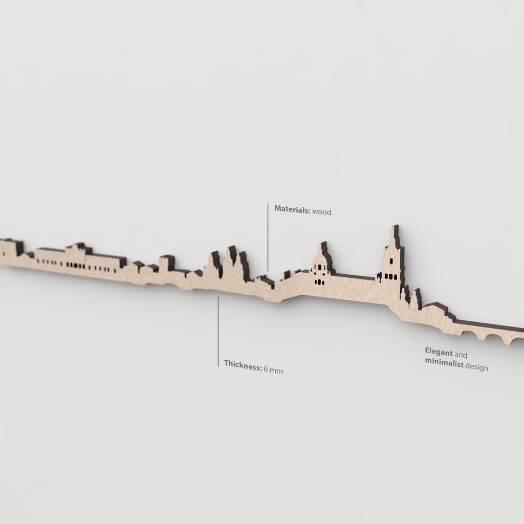 Textura y veta de la madera natural del skyline de Salamanca.