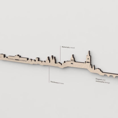 Textura y veta de la madera natural del skyline de Salamanca.