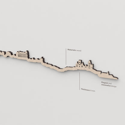 Vetado de la madera natural en el skyline Santander.