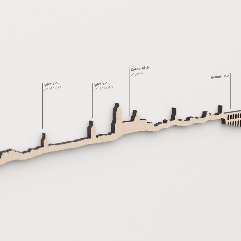 Textura y veta de la madera de abedul natural del skyline Segovia.